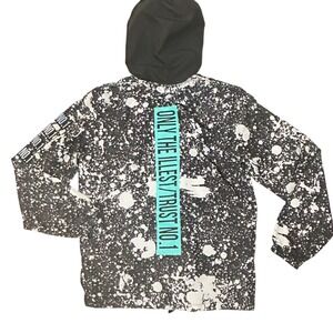 Mens Only The Illest/Trust No 1 Paint Splatter Windbreaker Hoodie Size M 2010s